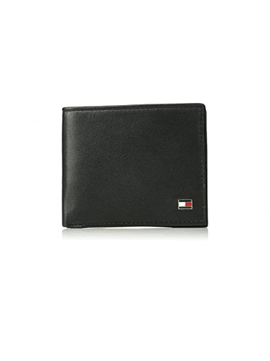 Tommy Hilfiger Men's Leather Billfold Wallet - Black